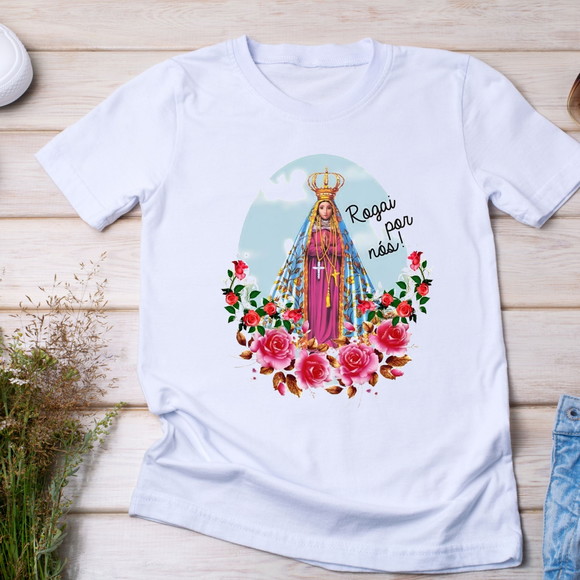 Camiseta Nossa Senhora Rogai Por Nós ? Fé e Devoção - foto 1