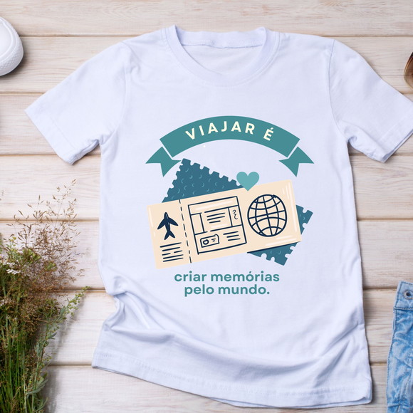 Camiseta Viajar É Criar Memórias - Estilo, Sonhos e Aventu - foto 1
