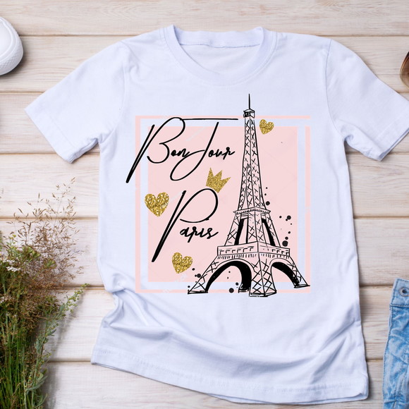 Camiseta Bonjour Paris - Elegância e Romance - foto 1