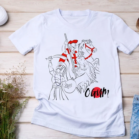 Camiseta Ogum São Jorge Orixá Umbanda Candomblé Fé Proteção - foto 1