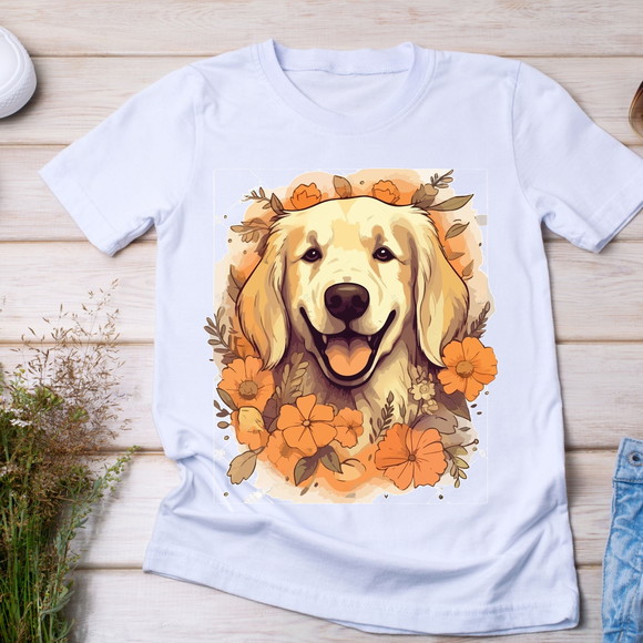 Camiseta Golden Retriever Floral - foto 1