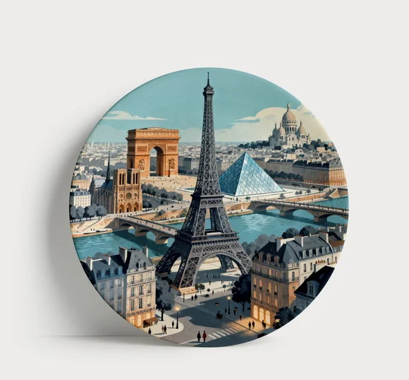 Prato Decorativo França Louvre - Paris em Cada Detalhe