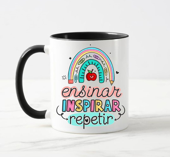 Caneca Professores Ensinar, Inspirar, Repetir - foto 1