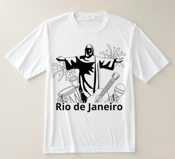 Camiseta Branca Rio de Janeiro Cristo Samba - foto 1