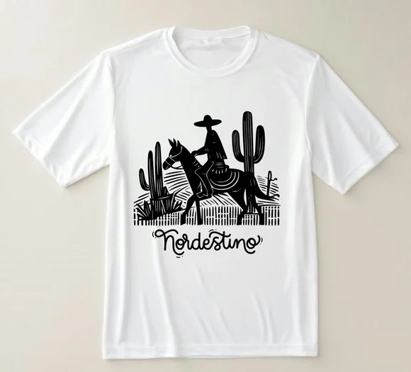 Camiseta Nordestino Arte Xilogravura Sertão - foto 1