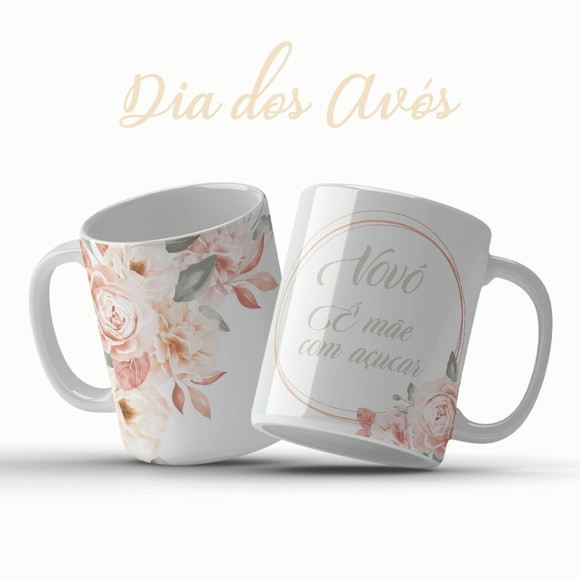 Caneca Dia dos Avós Vovó É Mãe com Açúcar - foto 1