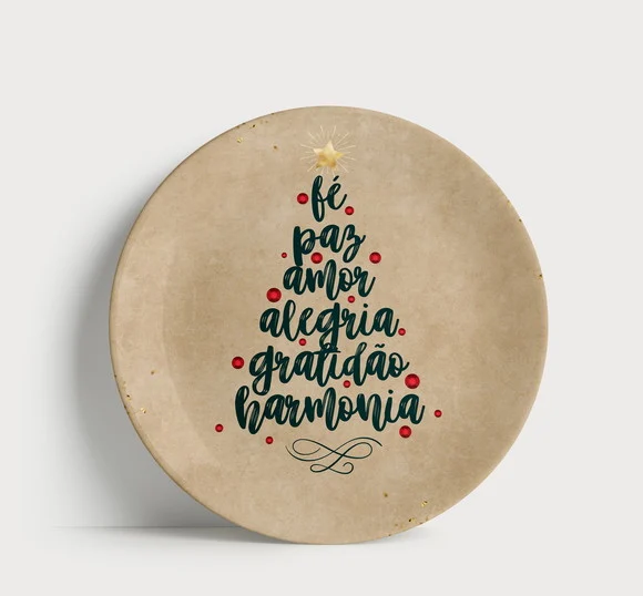 Prato Decorativo de Natal: Árvore de Boas Palavras