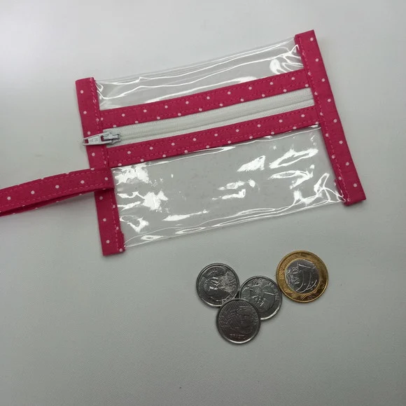 Porta Moedas Plástico com Um Bolso de Zíper - foto 1