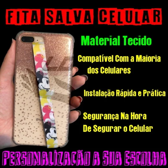 Fita Salva Celular Personalizada - Impressão Frente - foto 1