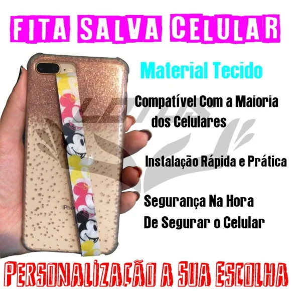 Fita Salva Celular Personalizada - Impressão Frente - foto 1