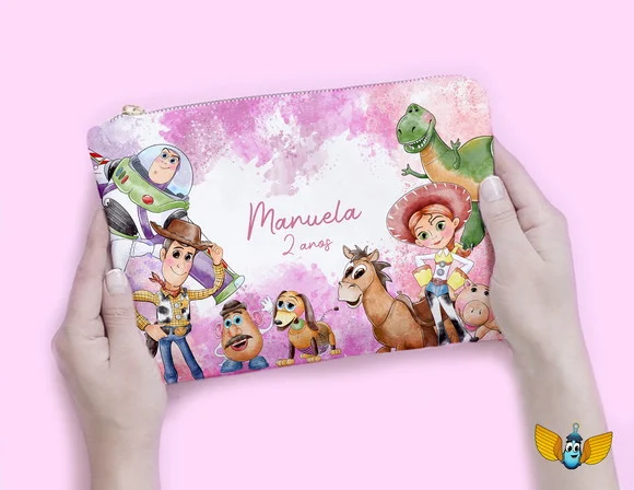 Necessaire Toy Story Aquarela Rosa - foto 1