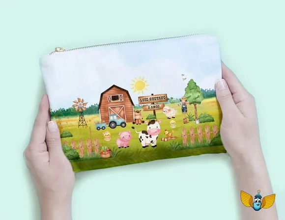 Necessaire Fazendinha Aquarela 2 - Personalizada