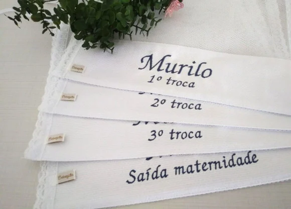 Kit 4 Saquinhos Maternidade com Nome do Bebê Personalizado