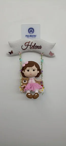 Porta Maternidade Menina e Urso - foto 1