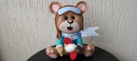 Urso Aviador Sentado - foto 1