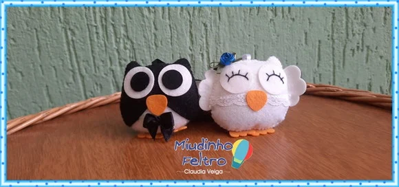 Corujas noivos Chaveiro - Casamento Bodas