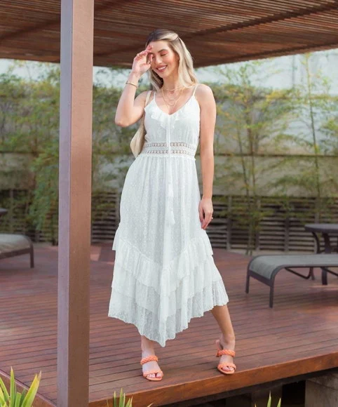 Vestido Branco Renda Grupir Réveillon - foto 1