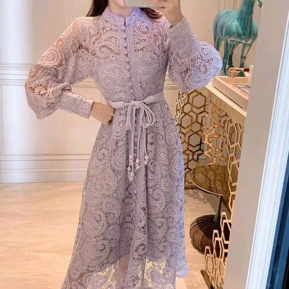vestido de renda bordado rechilieu det artesanais luxo - foto 1