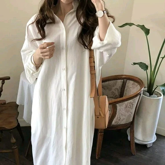 Vestido Chemise Botões Branco Plussize Promoção
