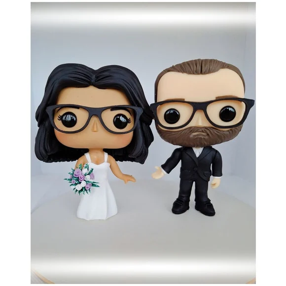 Topo de Bolo Noivinhos em Biscuit - Funko Pop - foto 1