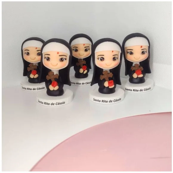 Lembrancinha Santa Rita de Cássia em Biscuit (6 Cm)
