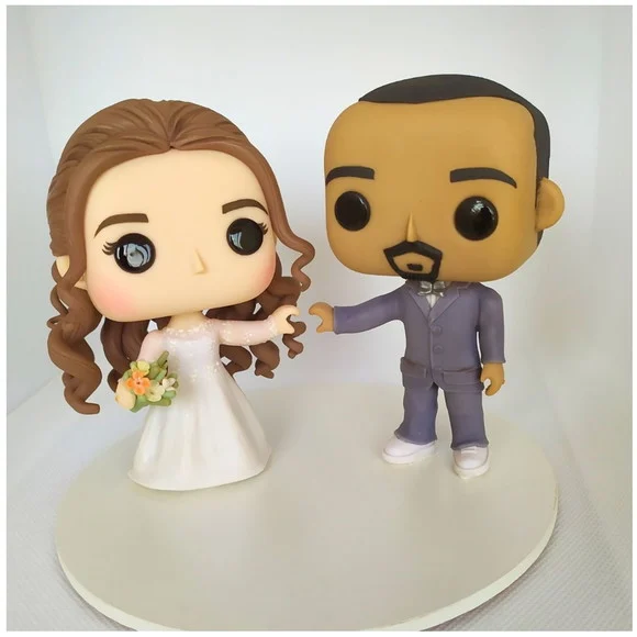 Topo de Bolo Noivinhos em Biscuit - Funko Pop - foto 1