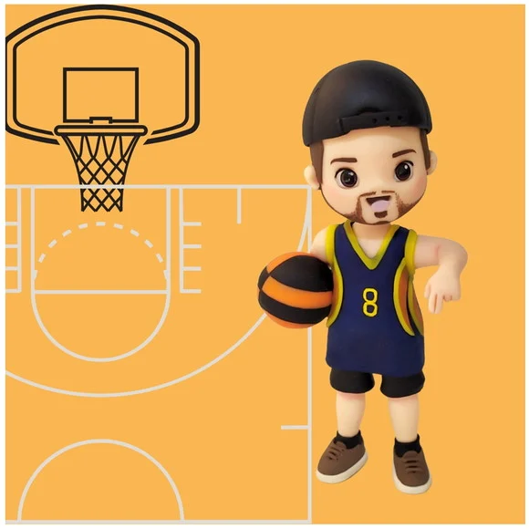 Boneco Jogador de Basquete em Biscuit - foto 1