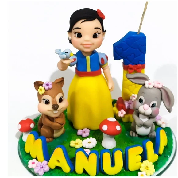 Topo de Bolo Branca de Neve em Biscuit - foto 1