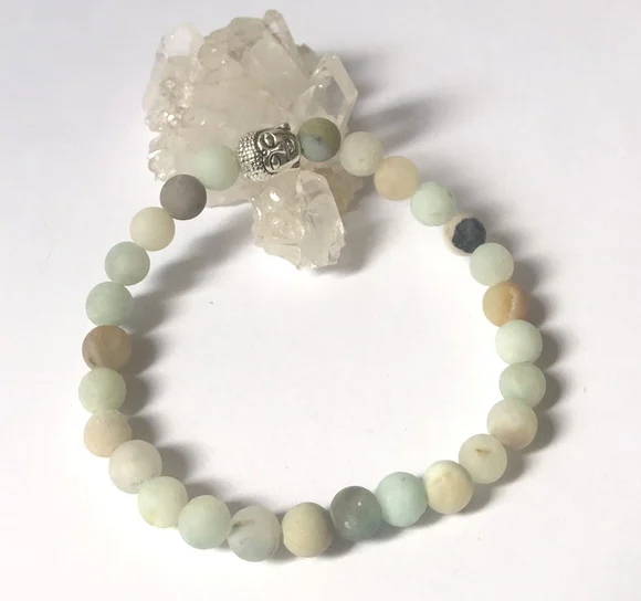 Pulseira Japamala com 27 Contas de Amazonita Fosca - foto 1