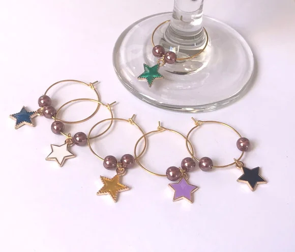 Marcadores de Taça Esmaltado - com 6 / Estrelas