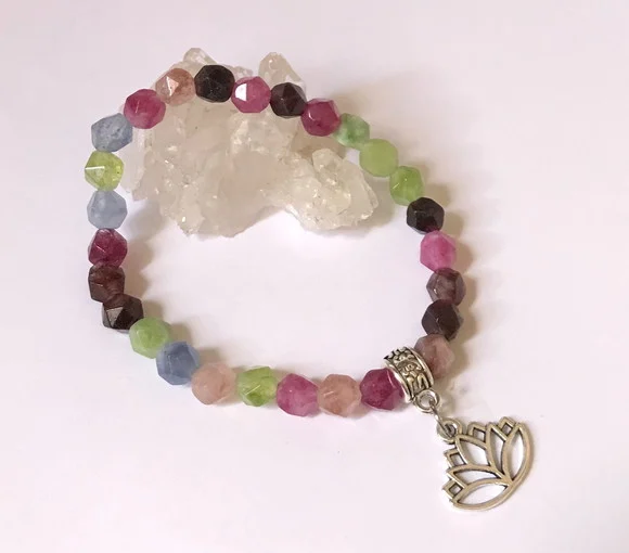 Pulseira Japamala 27 Contas Jade Facetada Mix de Cores - foto 1