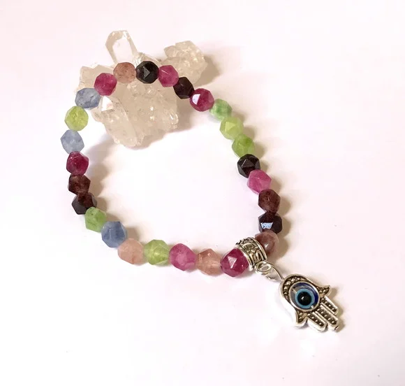 Pulseira Japamala 27 Contas Jade Facetada Mix de Cores - foto 1