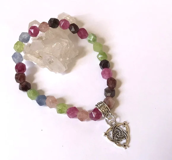 Pulseira Japamala 27 Contas Jade Facetada Mix de Cores - foto 1