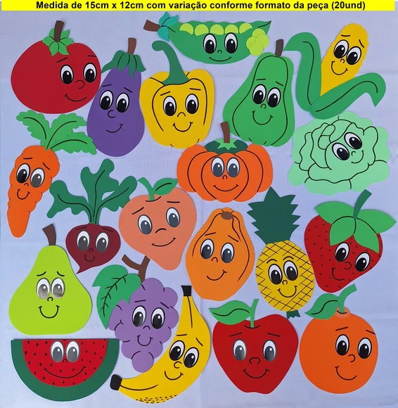 Fruta Verdura Legume 15cm x 12cm 20und