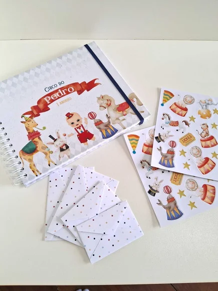 Livro de Assinaturas e Mensagens Personalizado Tema Circo - foto 1