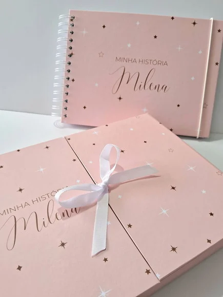 Livro do Bebê com Caixa Personalizada de Estrelas - foto 1