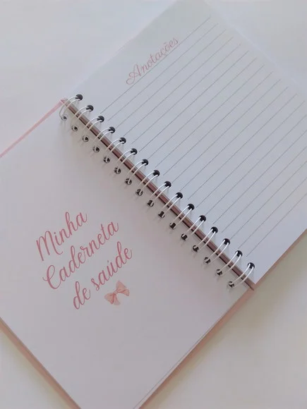 Caderneta de Vacinação Personalizada Ursinha Rosa Bebê - foto 1