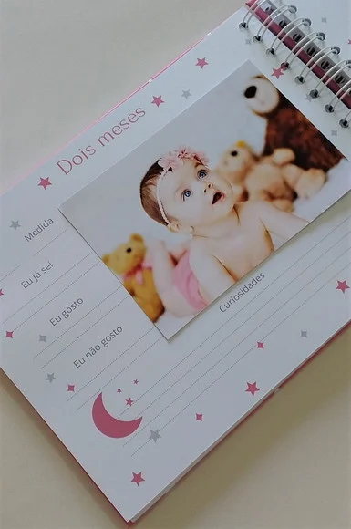 Livro do Bebê Rosa Personalizado Rosa Pink - Álbum do Bebê - foto 1