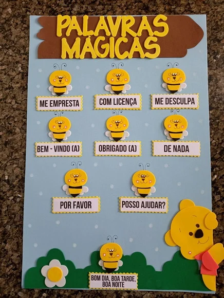 Kit Sala de Aula Ursinho Pooh com 8 Cartazes - foto 1