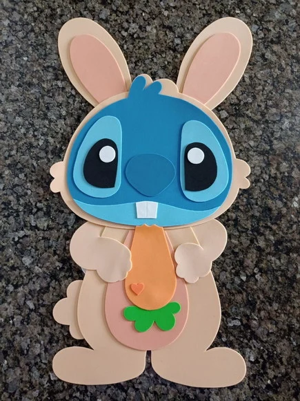 Stich Fantasiado de Coelho e Coelho Cada Um Medindo 50cm - foto 1