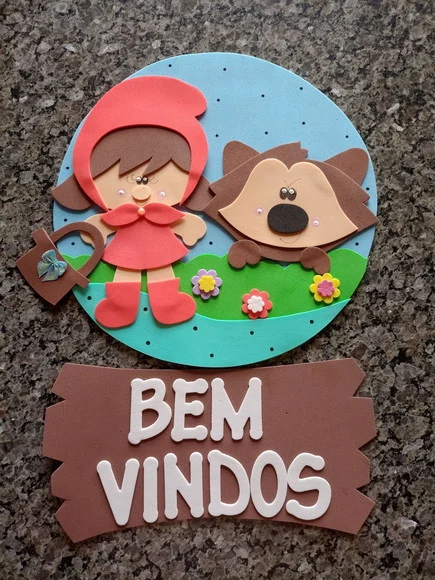 Placa de Porta Chapeuzinho Vermelho - foto 1