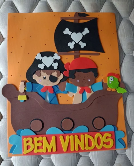 Placa de Porta Tema Piratas - foto 1