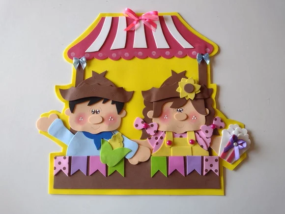 Placa decorativa casal junino - foto 1