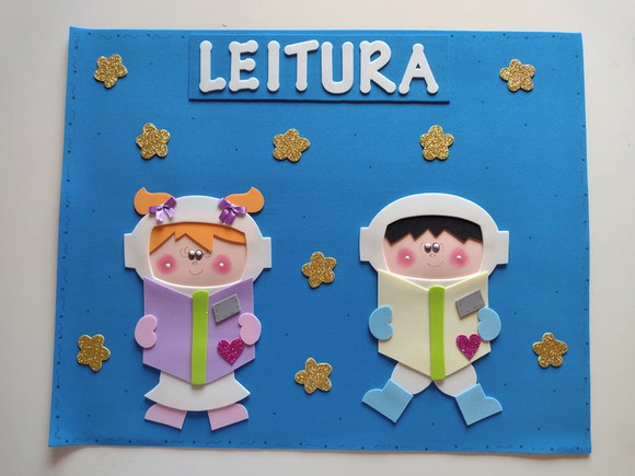 Cartaz leitura tema astronautas - foto 1