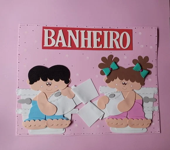 Placa de porta banheiro crianças - foto 1