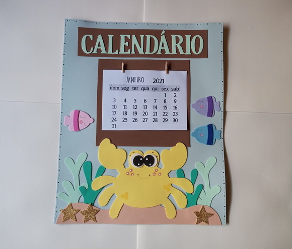 Cartaz calendário tema fundo do mar - foto 1