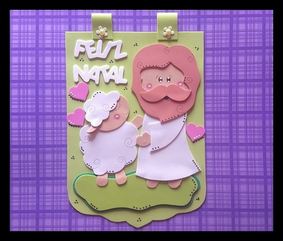 Placa decorativa de natal Jesus Cristo - foto 1