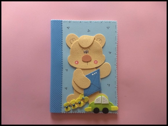 Caderno pequeno decorado ursinho brincalhão - foto 1