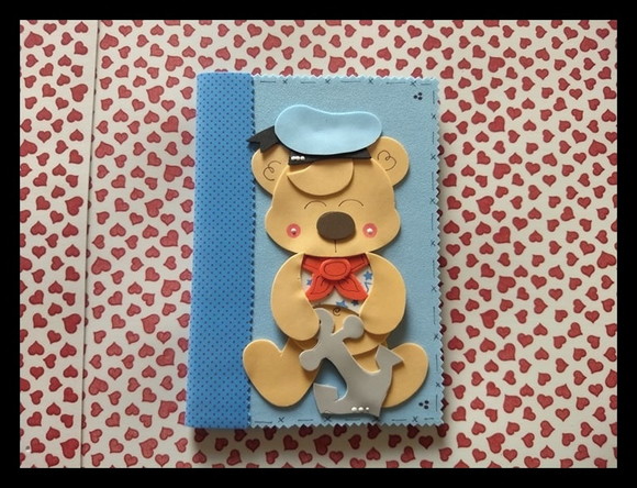 Caderno pequeno decorado ursinho marinheiro - foto 1