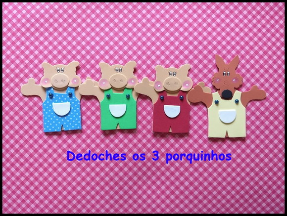 Kit dedoches os 3 porquinhos - foto 1